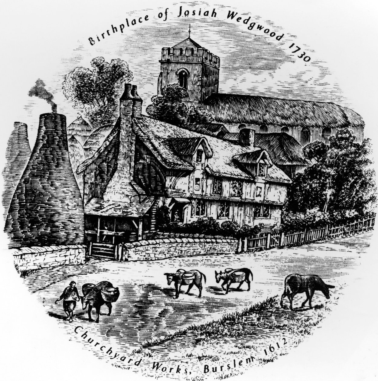Le opere del cimitero e la Chiesa di San Giovanni, Burslem, 19° secolo da English School