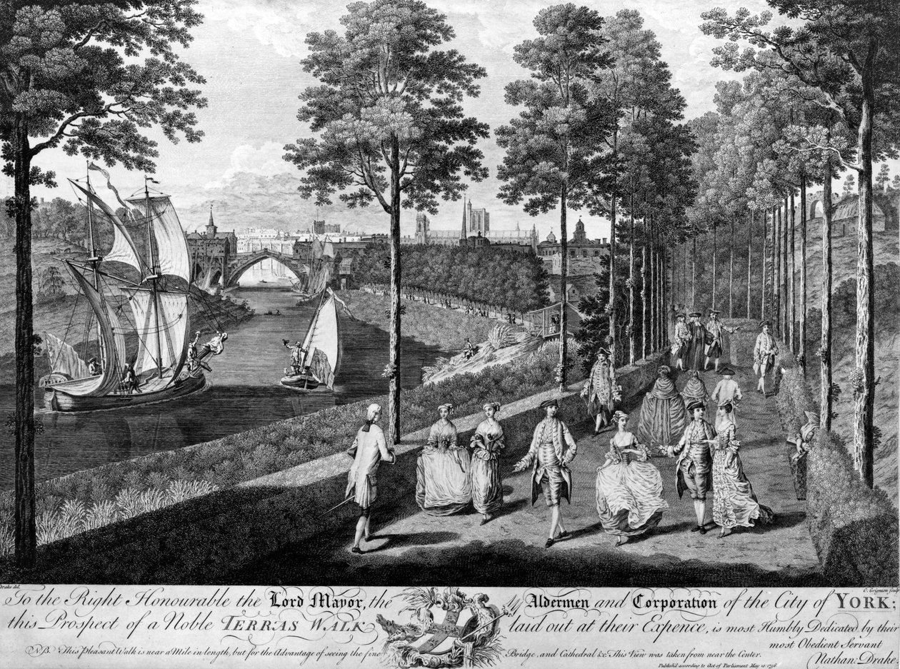 La città di York, una nobile passeggiata sulla terrazza da English School