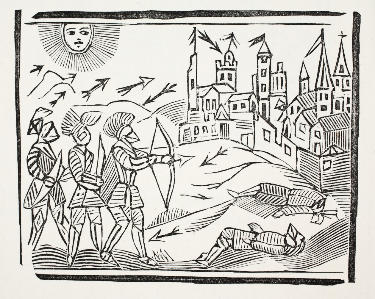 La conquista della Francia con la vita e le azioni gloriose di Edoardo il Principe Nero, illustrazione da Chap-books del XVIII secolo di John Ashton, pub. 1882 da English School