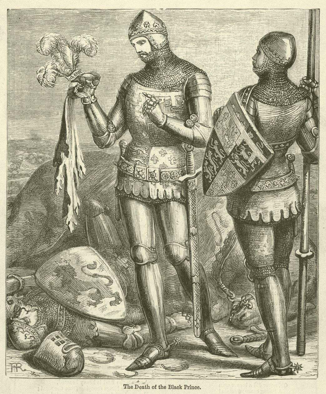 La morte del Principe Nero (incisione) da English School
