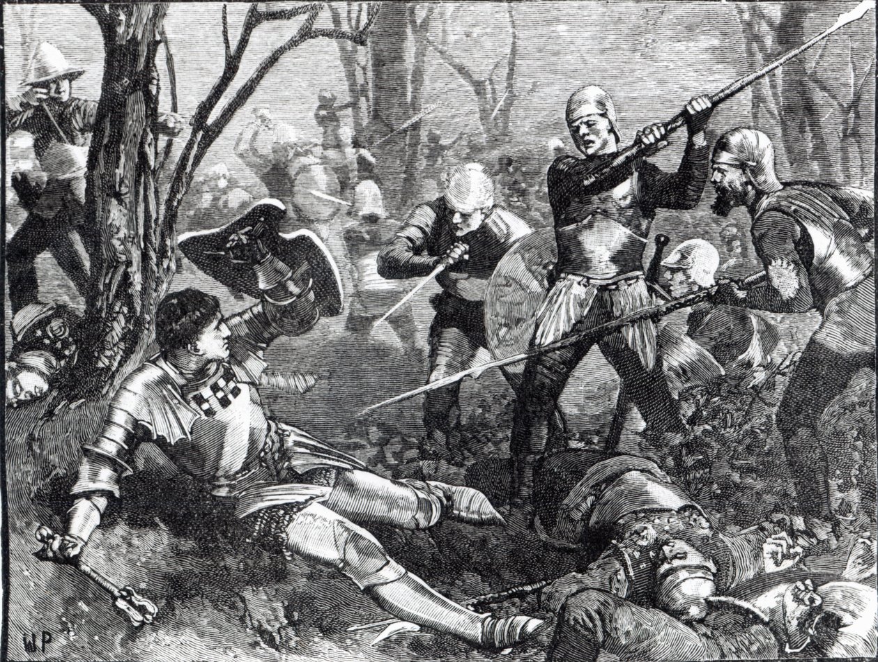 La morte del Re Maker nella battaglia di Barnet, c.1880 da English School