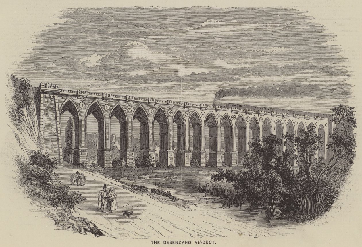 The Desenzano Viaduct (engraving) da English School