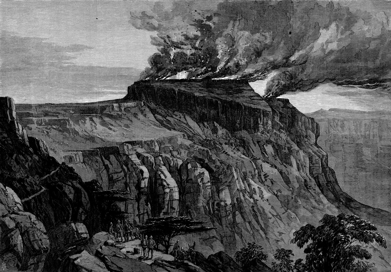La distruzione di Magdala, da La spedizione britannica in Abissinia, 1868 da English School