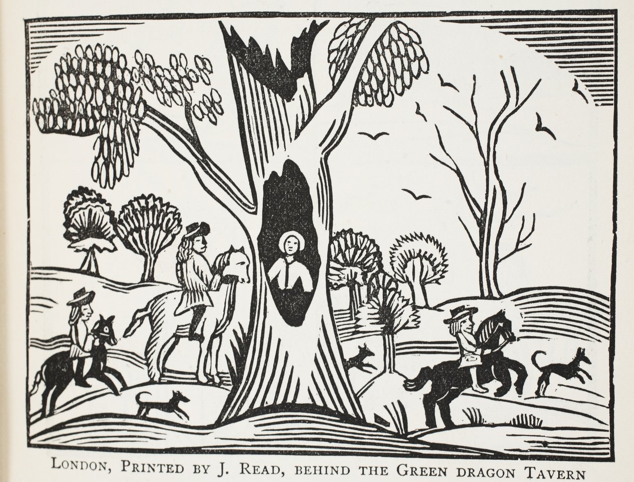 Il bambino angosciato nel bosco, o lo zio crudele, illustrazione da Chap-books del XVIII secolo di John Ashton, pub. 1882 da English School