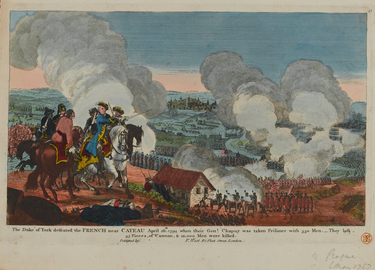 Il Duca di York (1763-1827) che sconfigge i francesi vicino a Cateau, 26 aprile 1794 da English School