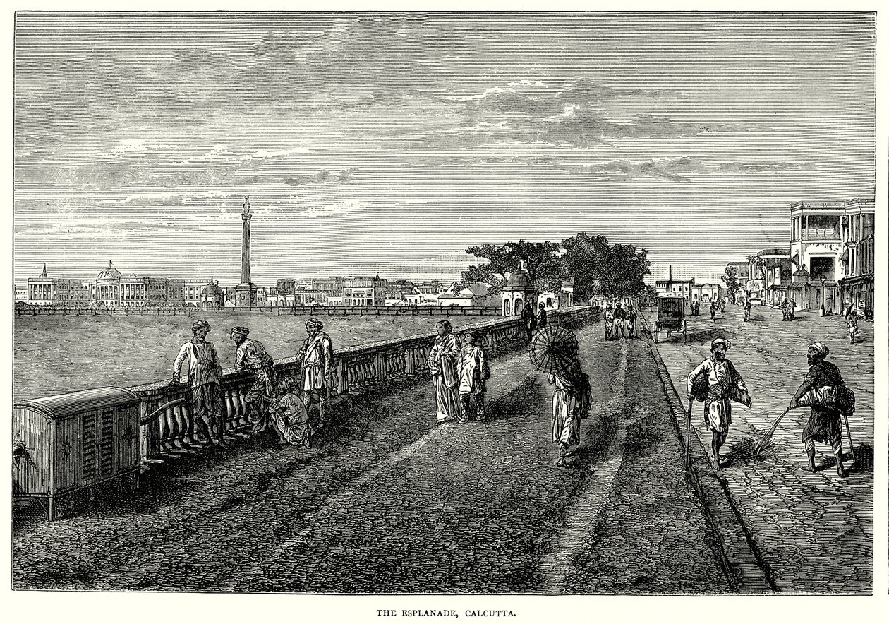 La Spianata, Calcutta (incisione) da English School