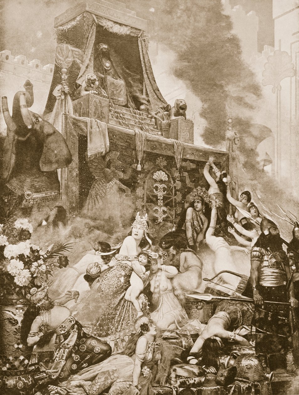 La caduta di Ninive, illustrazione da Hutchinsons History of the Nations, c.1910-15 da English School