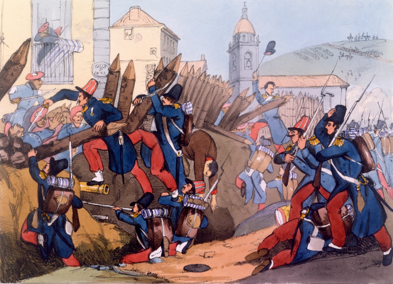 La Legione Francese che assalta una trincea carlista, 1837 da English School