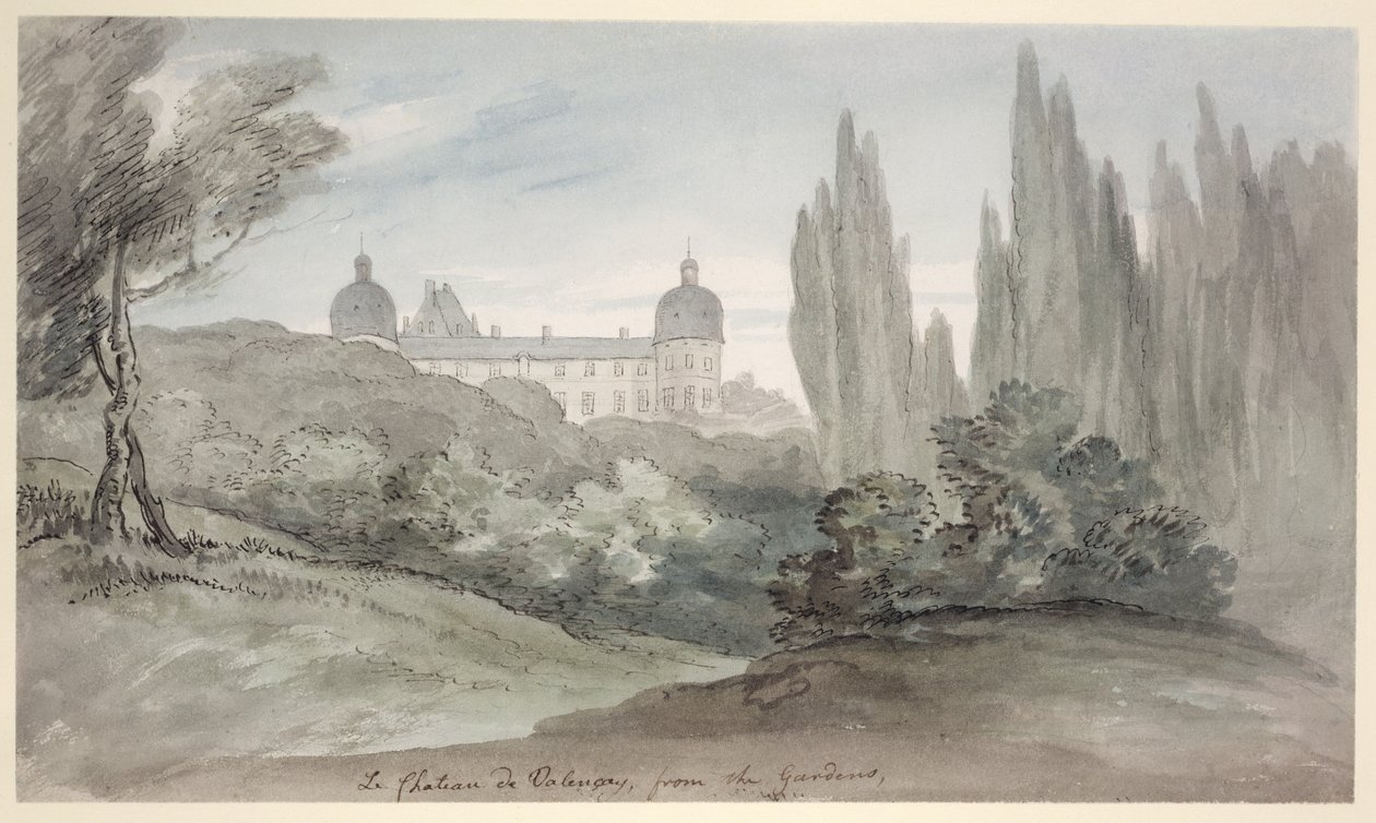 I Giardini del Castello di Valencay, c.1770 da English School