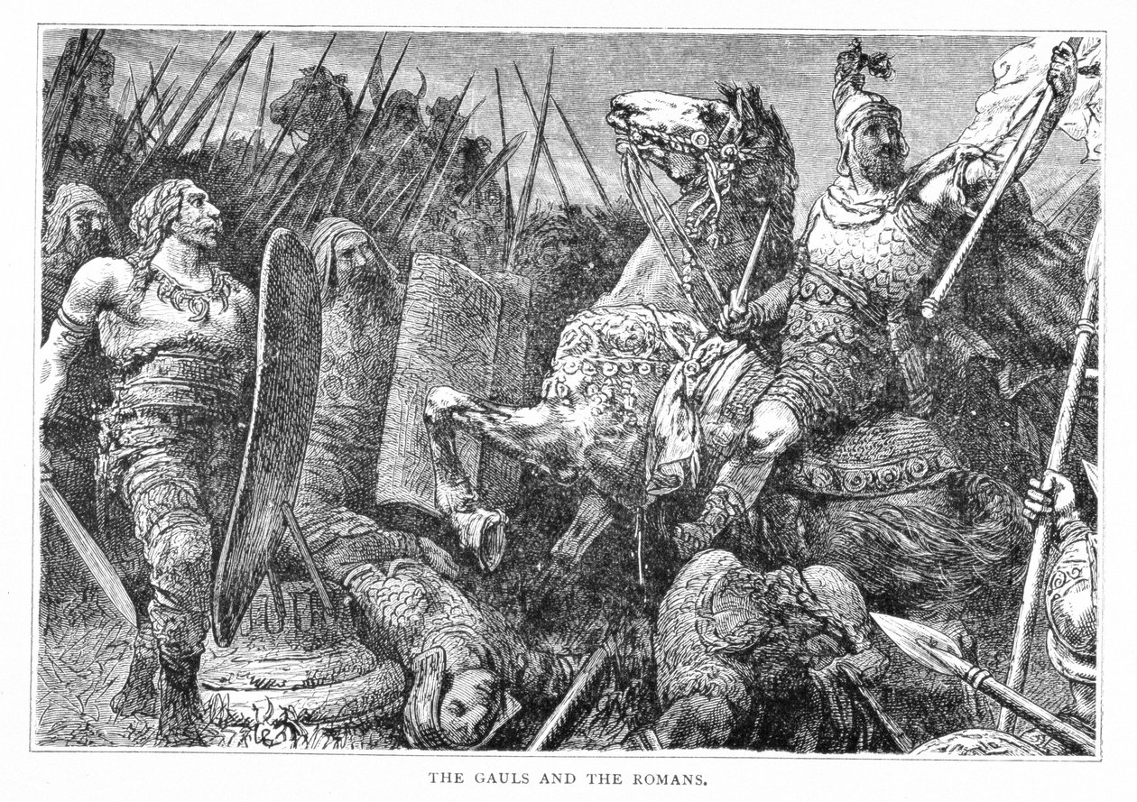 I Galli e i Romani, da La storia della Francia, di Emile de Bonnechose, pubblicato da Ward, Lock and Co, Londra da English School