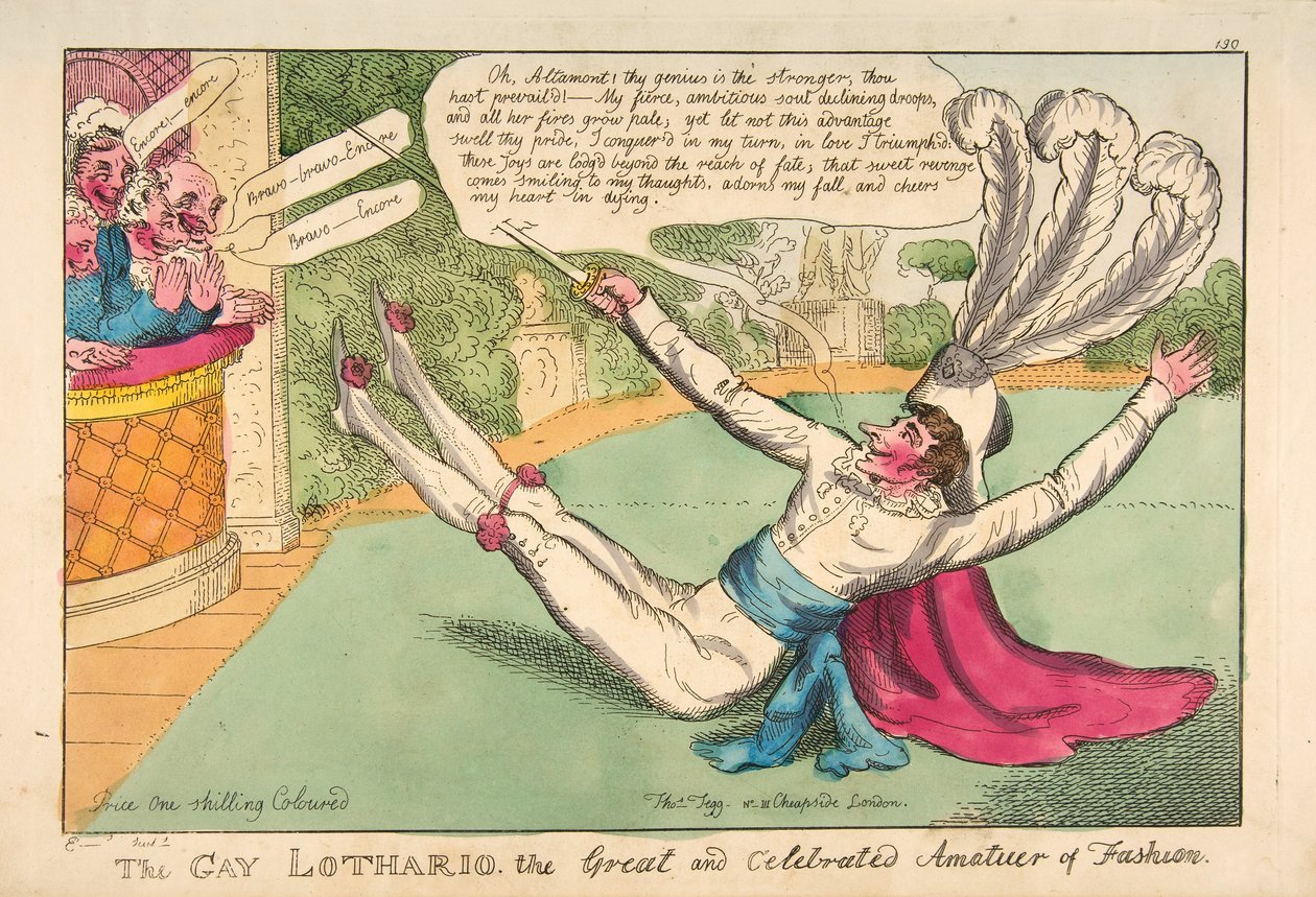 Il Gay Lothario. Il grande e celebre dilettante di moda, pub. 1813 da English School