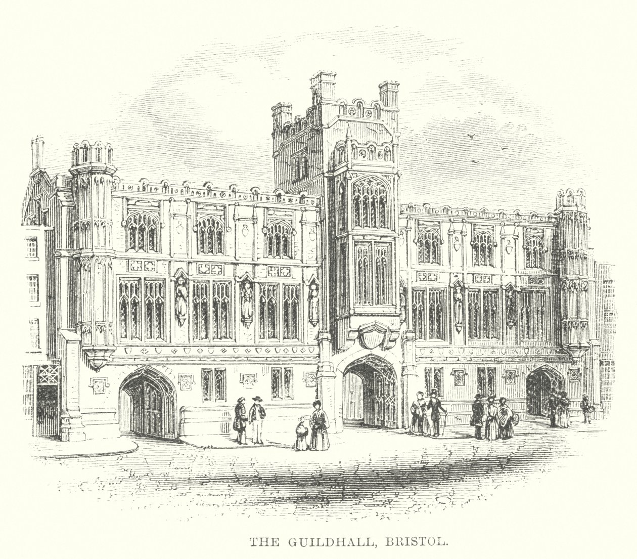 La Guildhall, Bristol (incisione) da English School