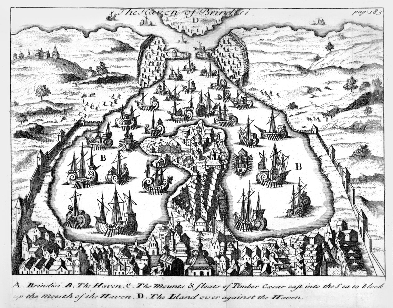 Il porto di Brindisi, illustrazione a 