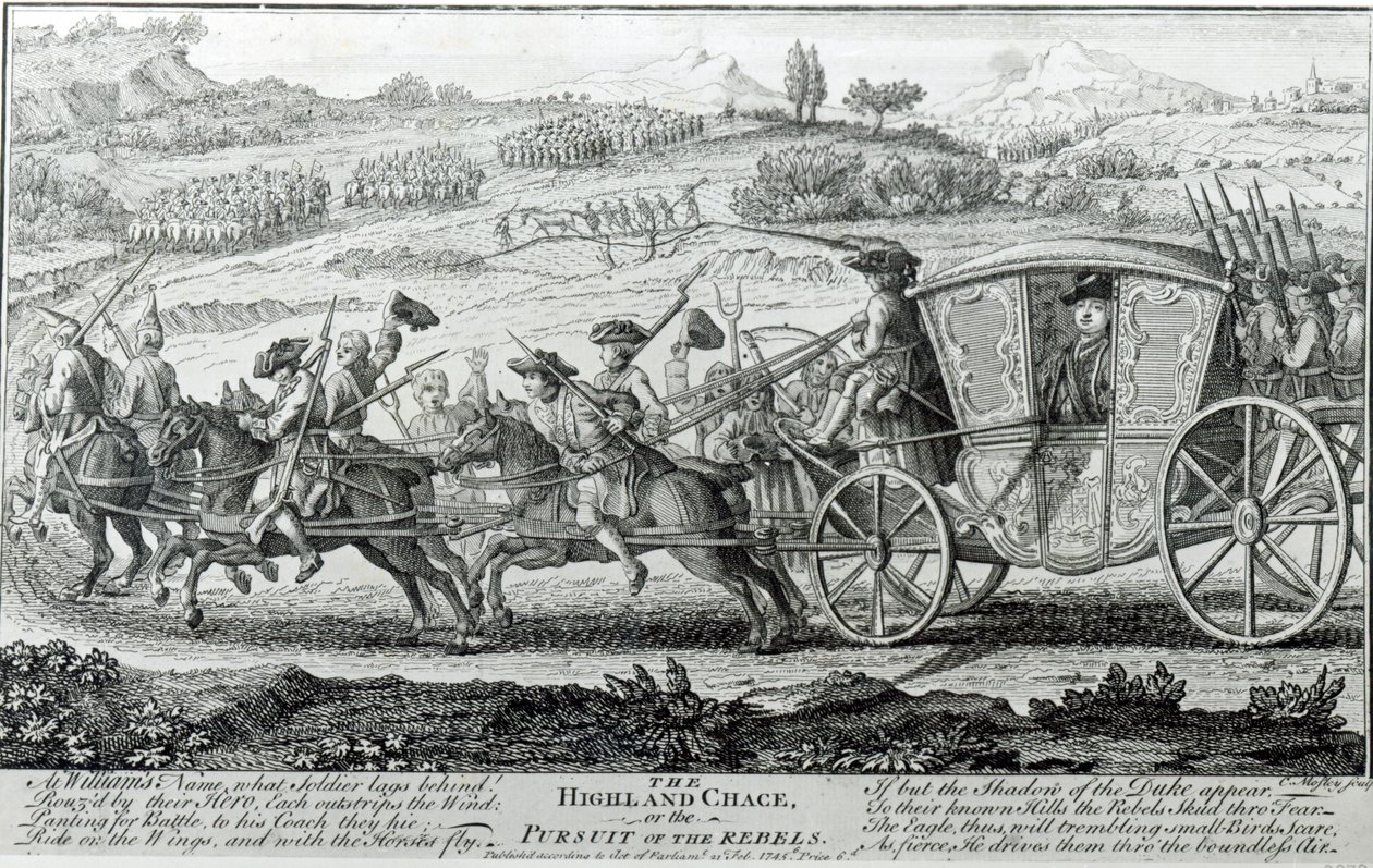 La caccia delle Highlands, 21 febbraio 1745 da English School