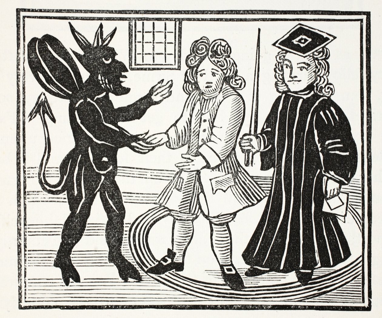 La Storia del Dott. John Faustus, illustrazione da Chap-books of the Eighteenth Century di John Ashton, pub. 1882 da English School