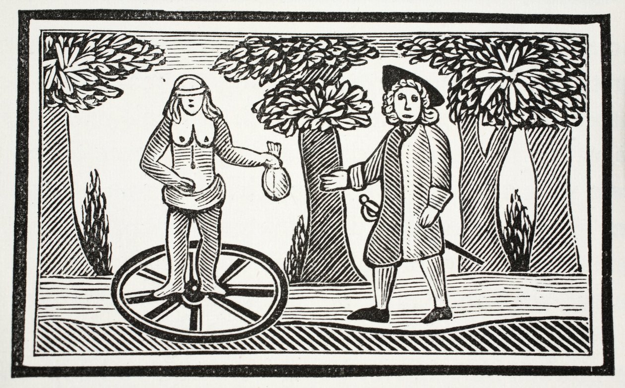 La Storia di Fortunatus, illustrazione da Chap-books of the Eighteenth Century di John Ashton, pub. 1882 da English School