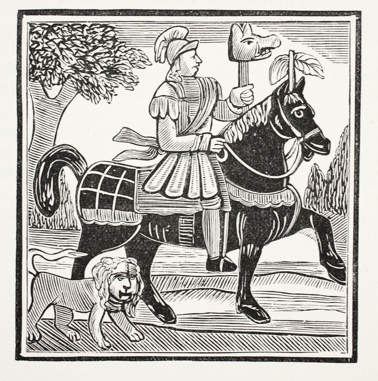 La storia di Guy, conte di Warwick, illustrazione da Chap-books del XVIII secolo di John Ashton, pub. 1882 da English School