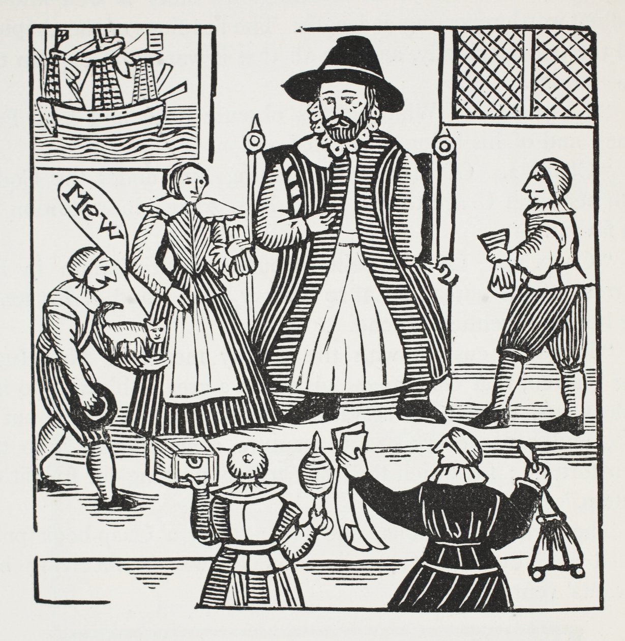 La storia di Sir Richard Whittington, tre volte sindaco di Londra, illustrazione da Chap-books del XVIII secolo di John Ashton, pub. 1882 da English School