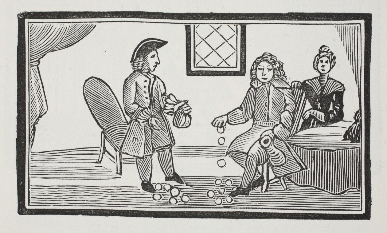 La storia del mendicante cieco di Bethnal Green, illustrazione da Chap-books del XVIII secolo di John Ashton, pub. 1882 da English School