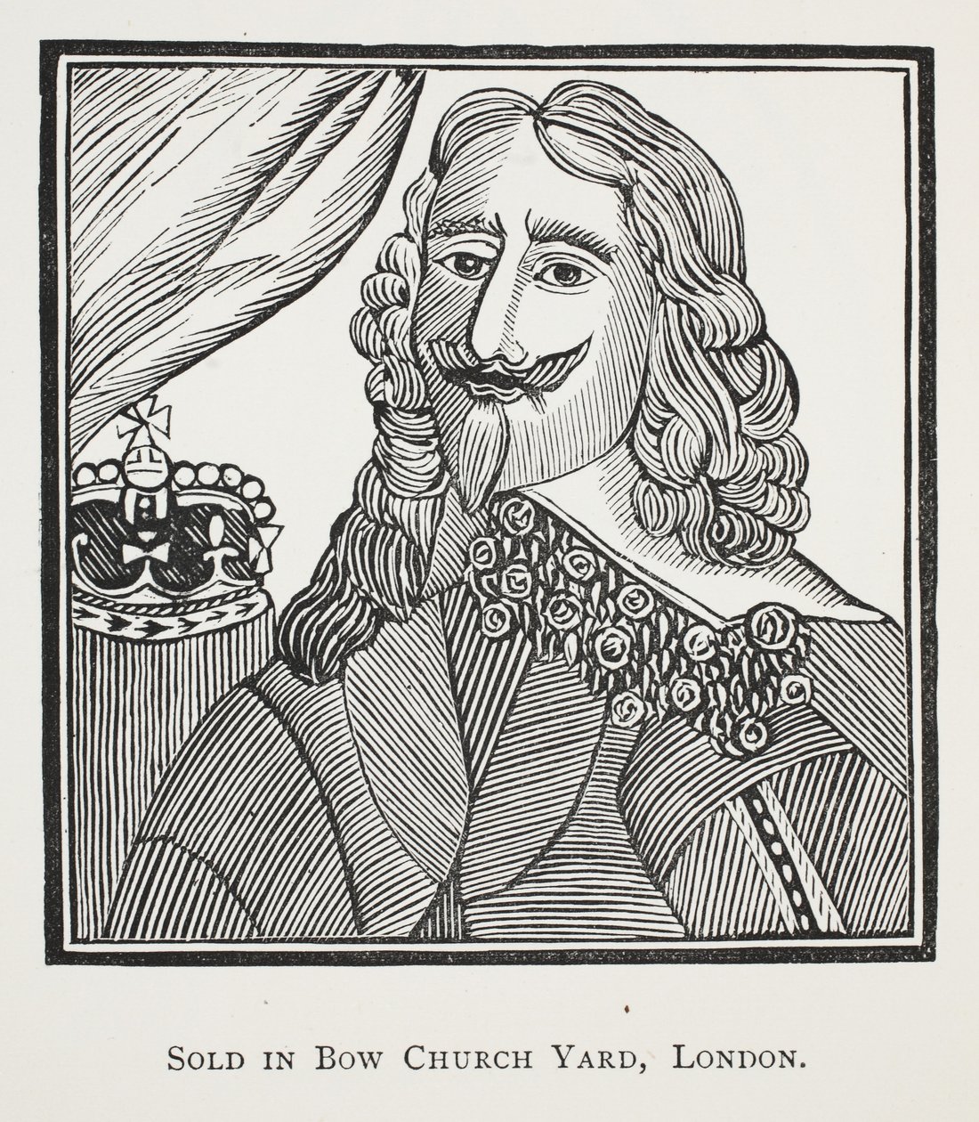 La storia del martire reale, re Carlo I, illustrazione da Chap-books del XVIII secolo di John Ashton, pub. 1882 da English School