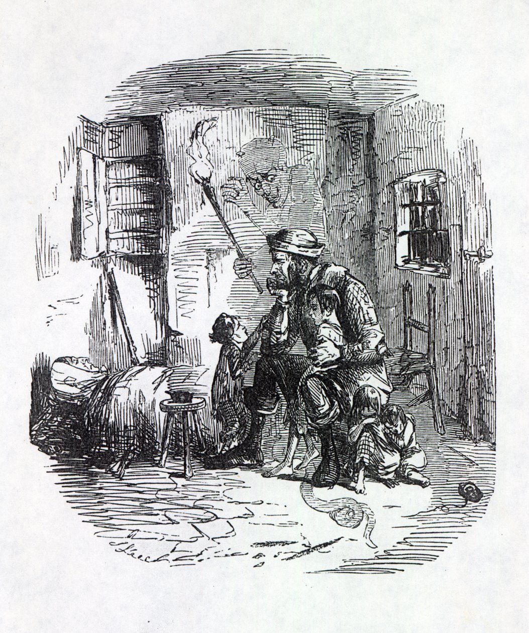 La casa del bruciatore di covoni, illustrazione da 