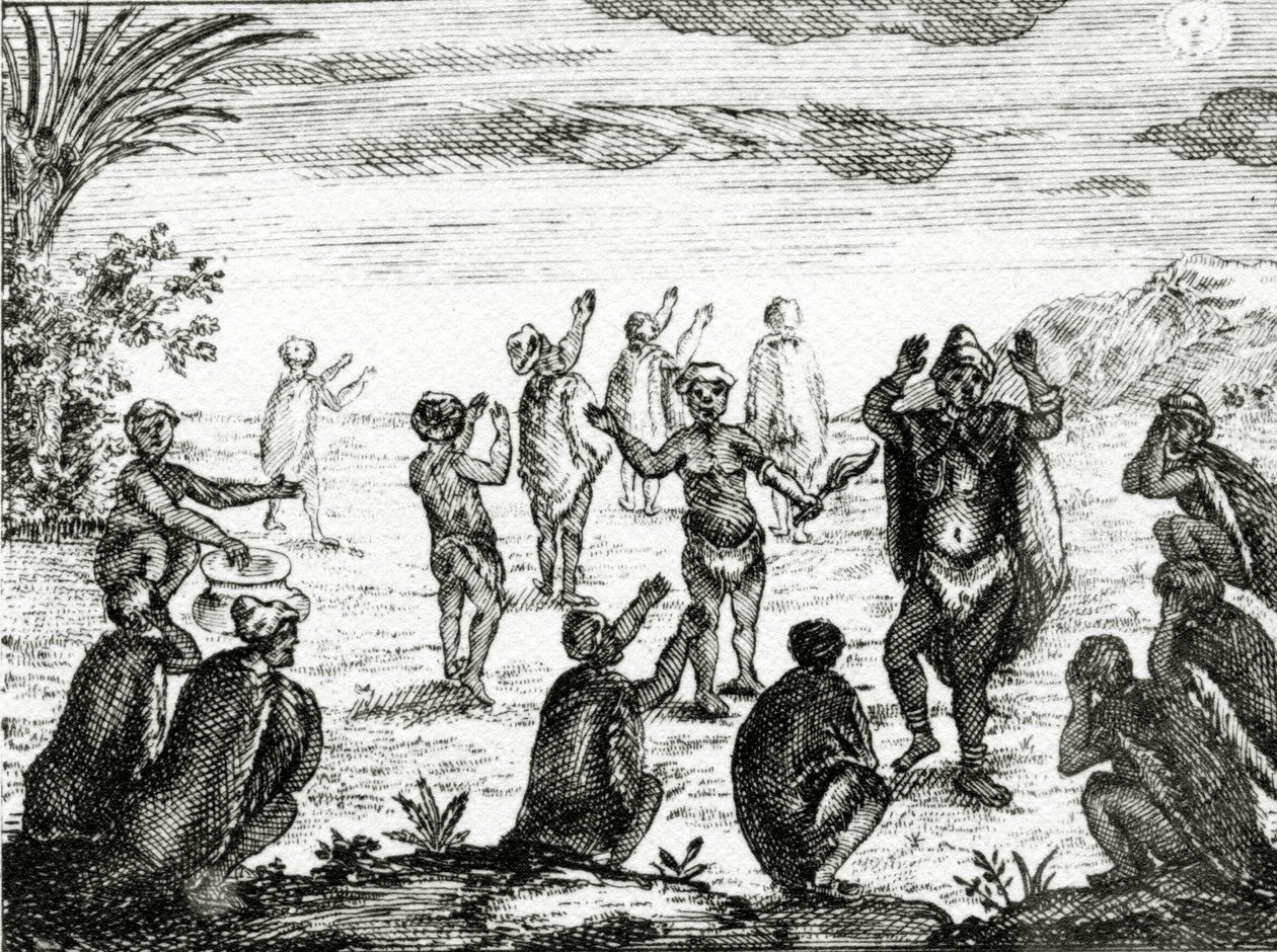 Gli Ottentotti adorano la luna, illustrazione da 