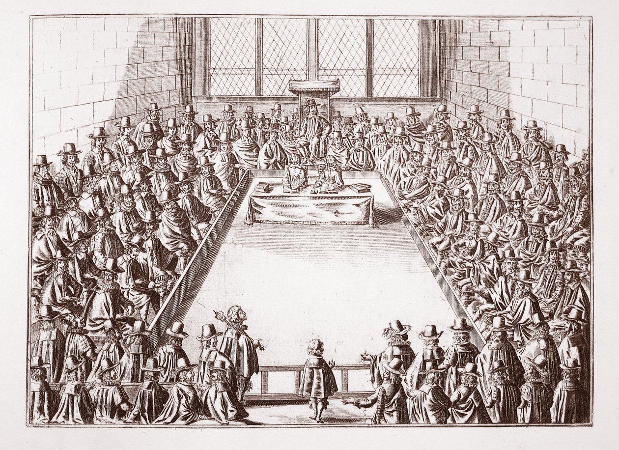 La Camera dei Comuni, da una stampa del 1648 da English School