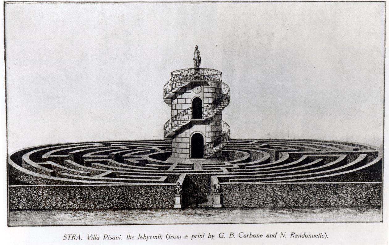 Il Labirinto della Villa Pisani a Stra, da una stampa di Giovanni Battista Carboni (1723-83) e N. Randonnette da English School