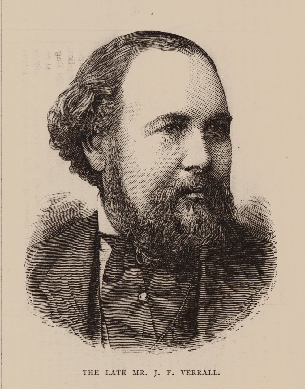 Il defunto JF Verrall (incisione) da English School