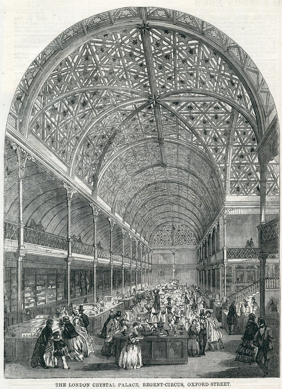 Il Crystal Palace di Londra, Regent Circus, Oxford Street, 1858 da English School