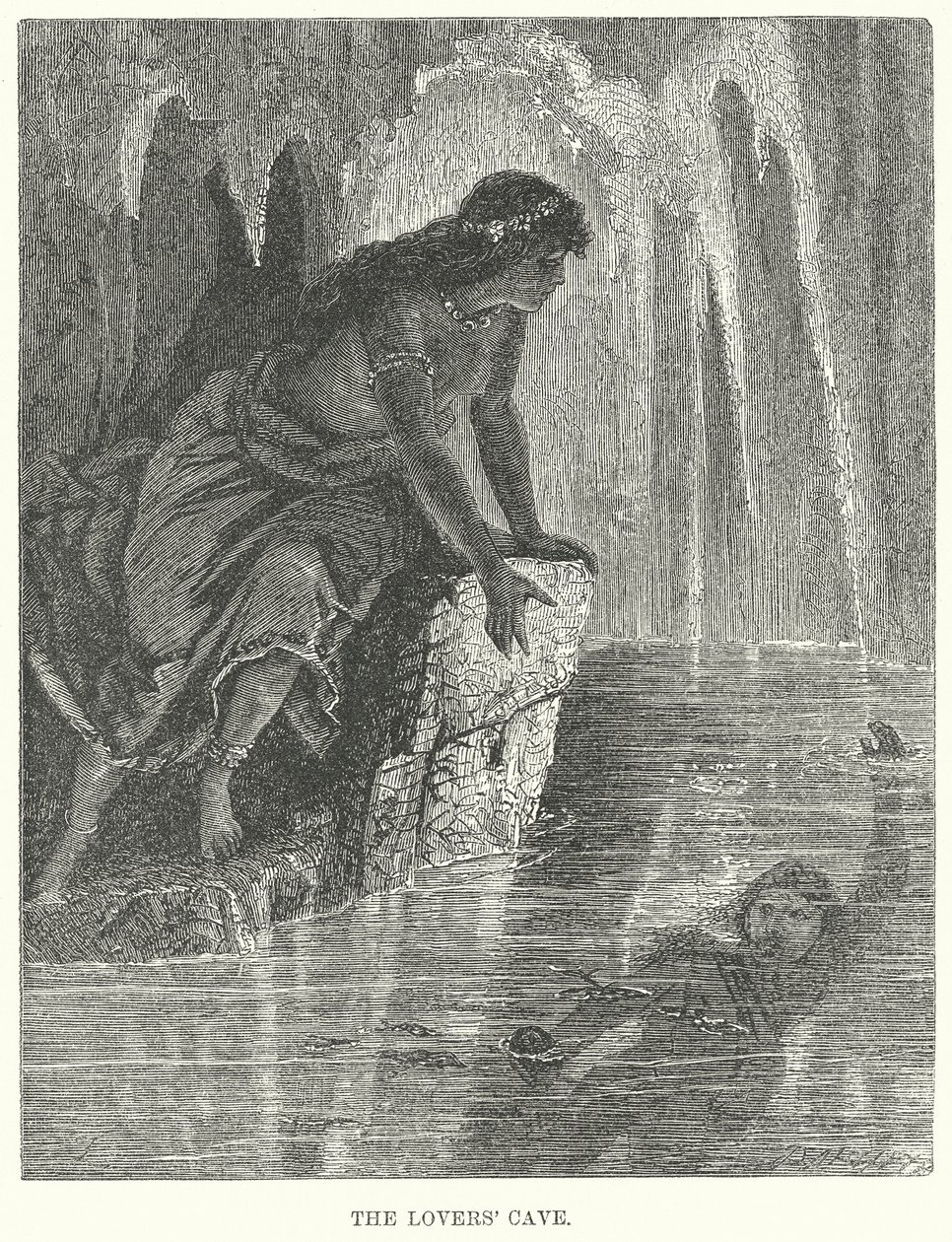 La grotta degli innamorati (incisione) da English School
