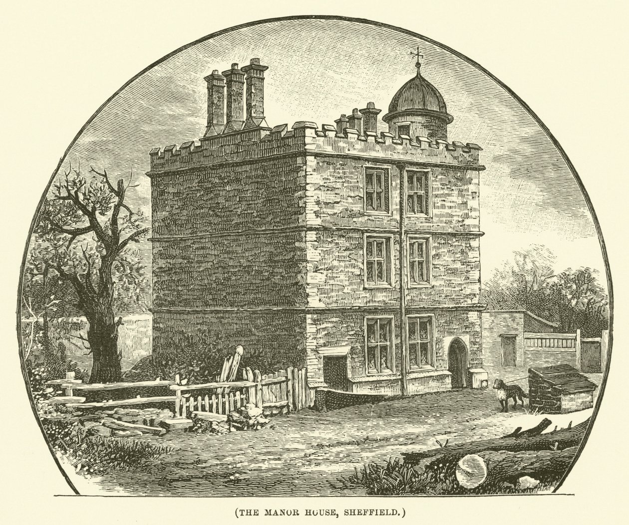 La Manor House, Sheffield (incisione) da English School