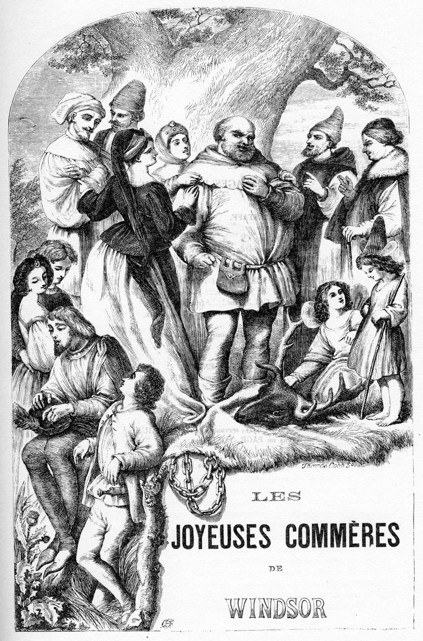 Le Allegre Comari di Windsor - Illustrazione in "Opere complete di William Shakespeare" 1866 da English School