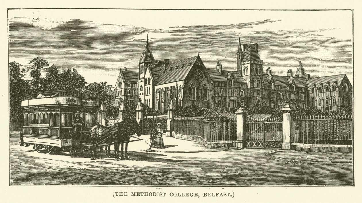 Il Collegio Metodista, Belfast (incisione) da English School