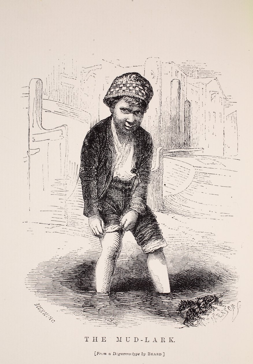 Il cercatore di fango, dopo un dagherrotipo di Richard Beard, illustrazione da London Labour and London Poor di Henry Mayhew, pub. 1862 da English School