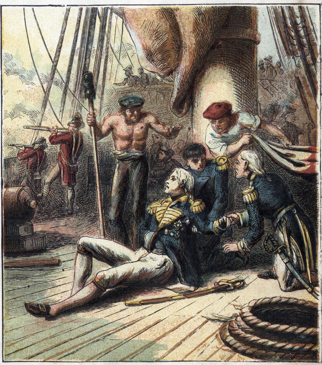 La guerra napoleonica: la battaglia di Trafalgar, il 21/10/1805 oppose la flotta franco-spagnola sotto l