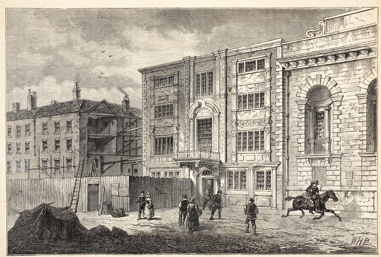 Il vecchio ufficio postale in Lombard Street, circa 1800 da English School