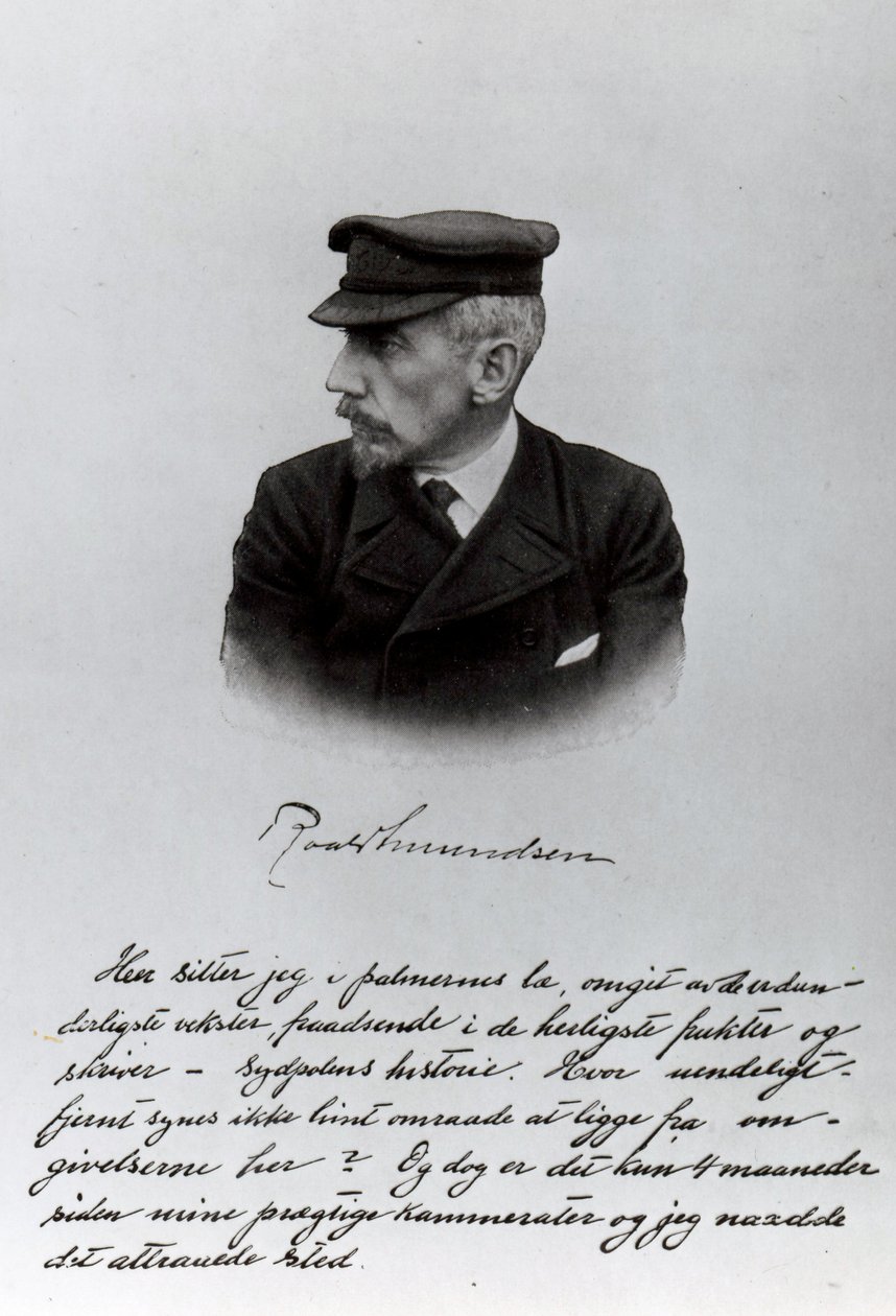 La pagina di apertura del manoscritto di Roald Amundsen da English School