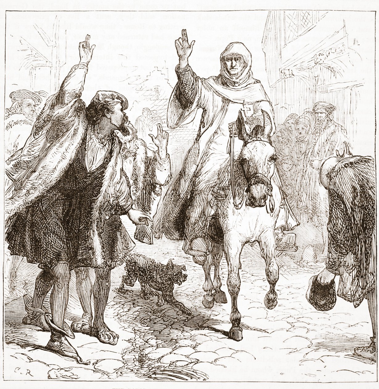 Il nunzio papale Chieregato a Norimberga, illustrazione da La storia del protestantesimo di James Aitken Wylie, pub. 1878 da English School
