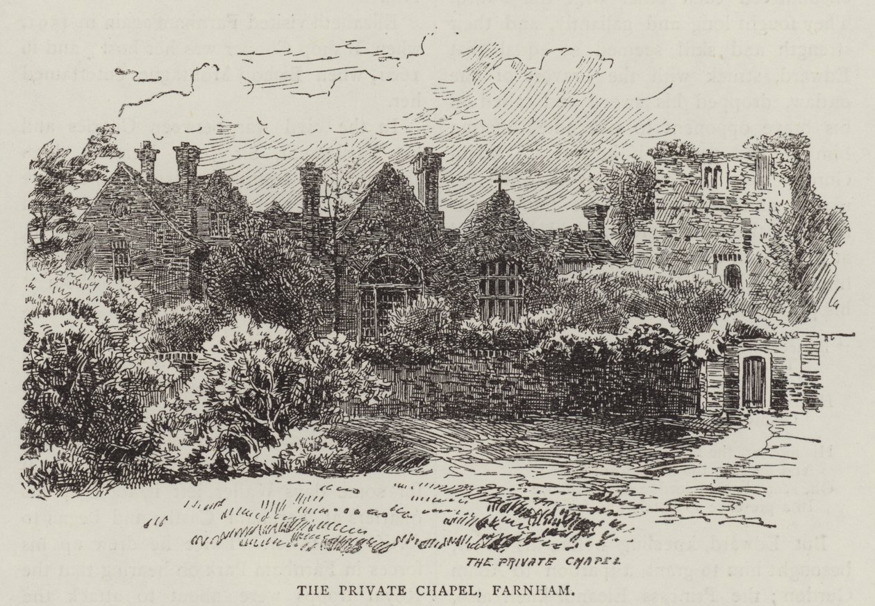 Cappella privata, Farnham (incisione) da English School