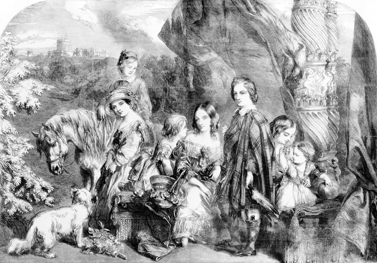 La regina e i suoi figli a Windsor Great Park, da 