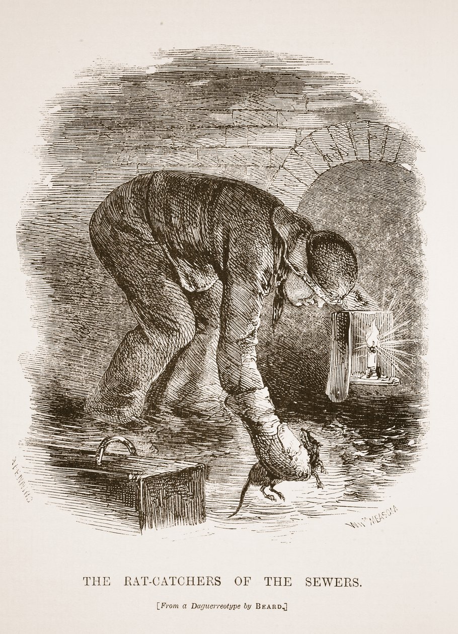 I cacciatori di ratti delle fogne, dal dagherrotipo di Richard Beard, illustrazione da London Labour and London Poor di Henry Mayhew, pub. 1862 da English School