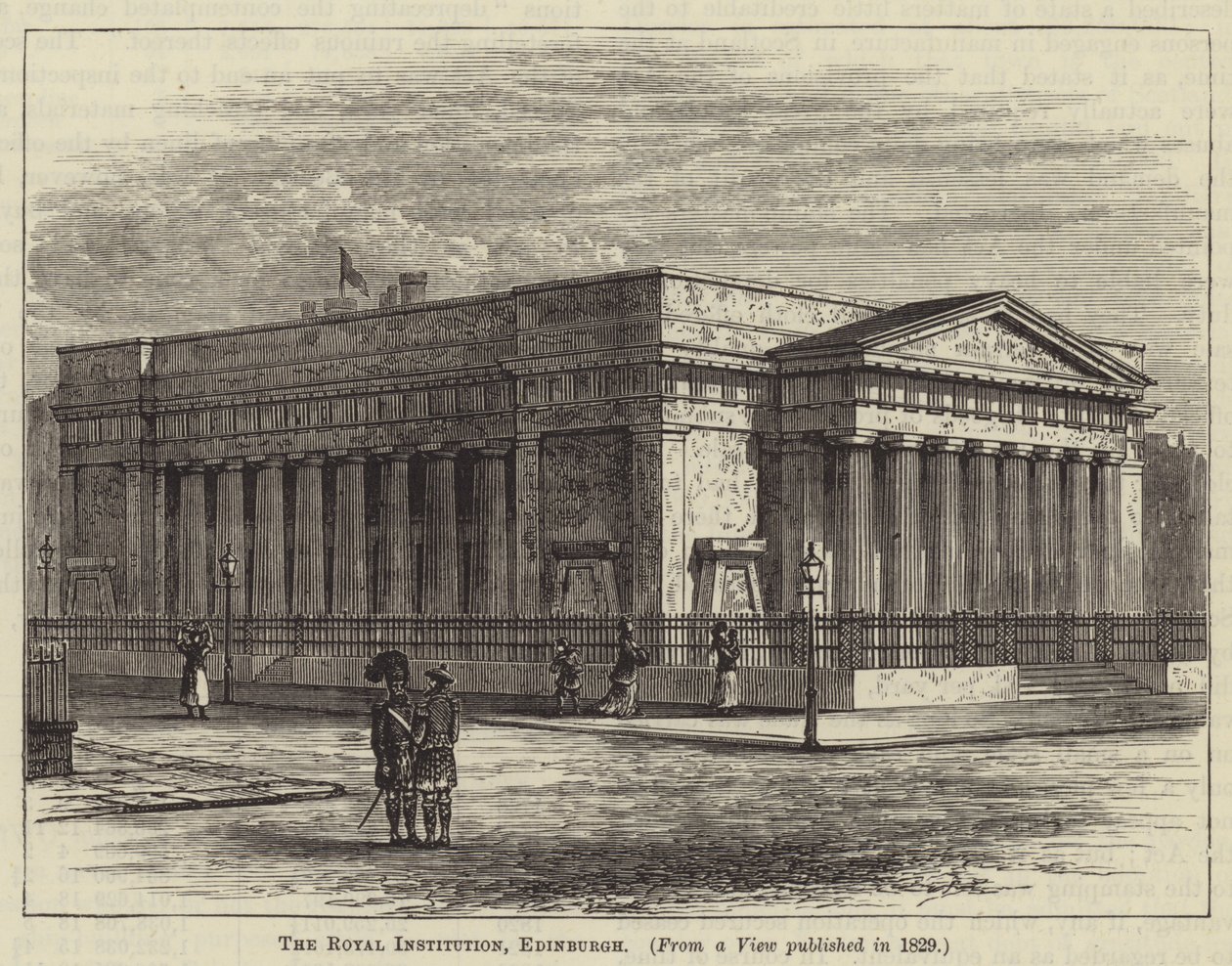 La Royal Institution, Edimburgo (incisione) da English School