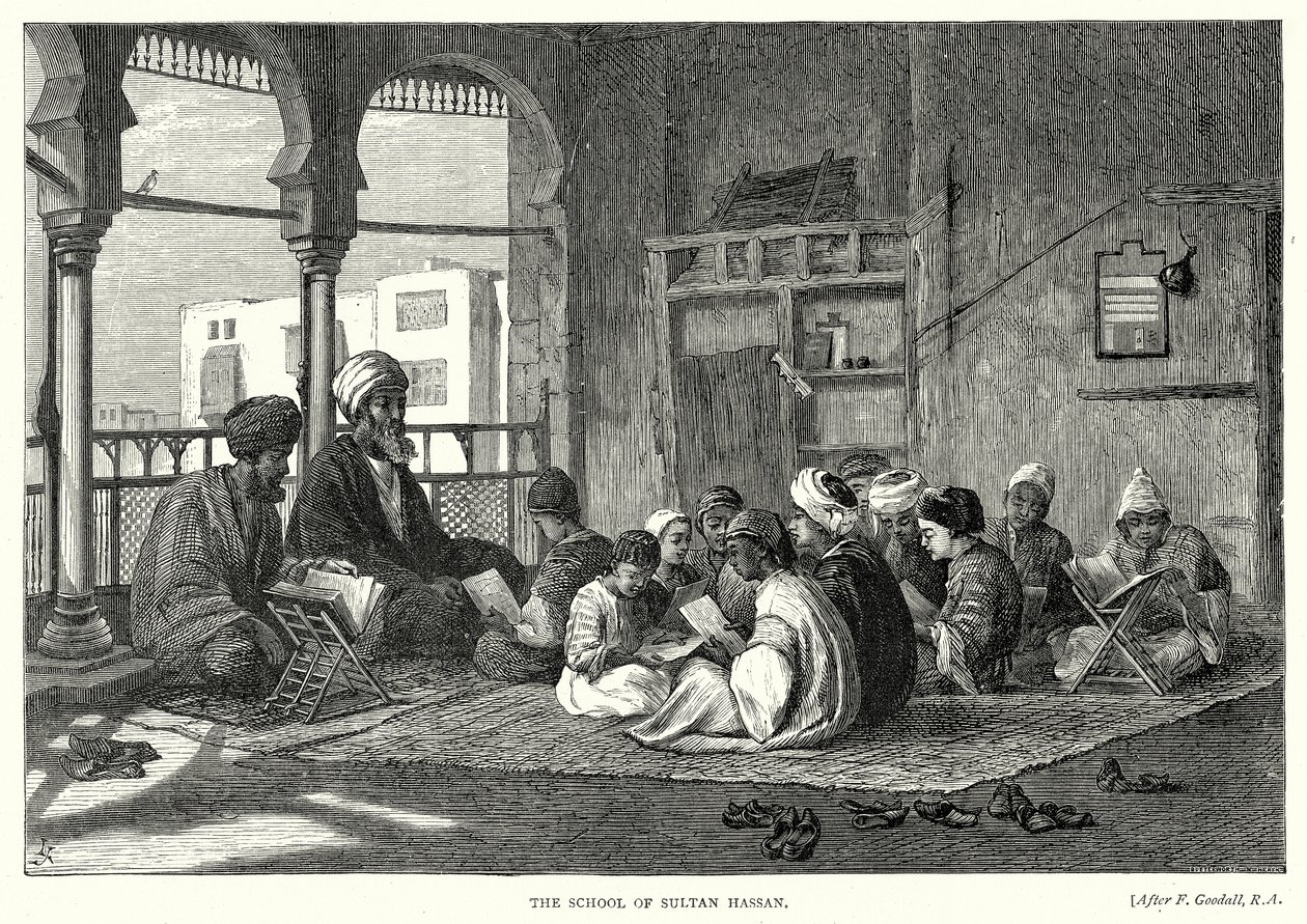 La scuola del Sultano Hassan (incisione) da English School