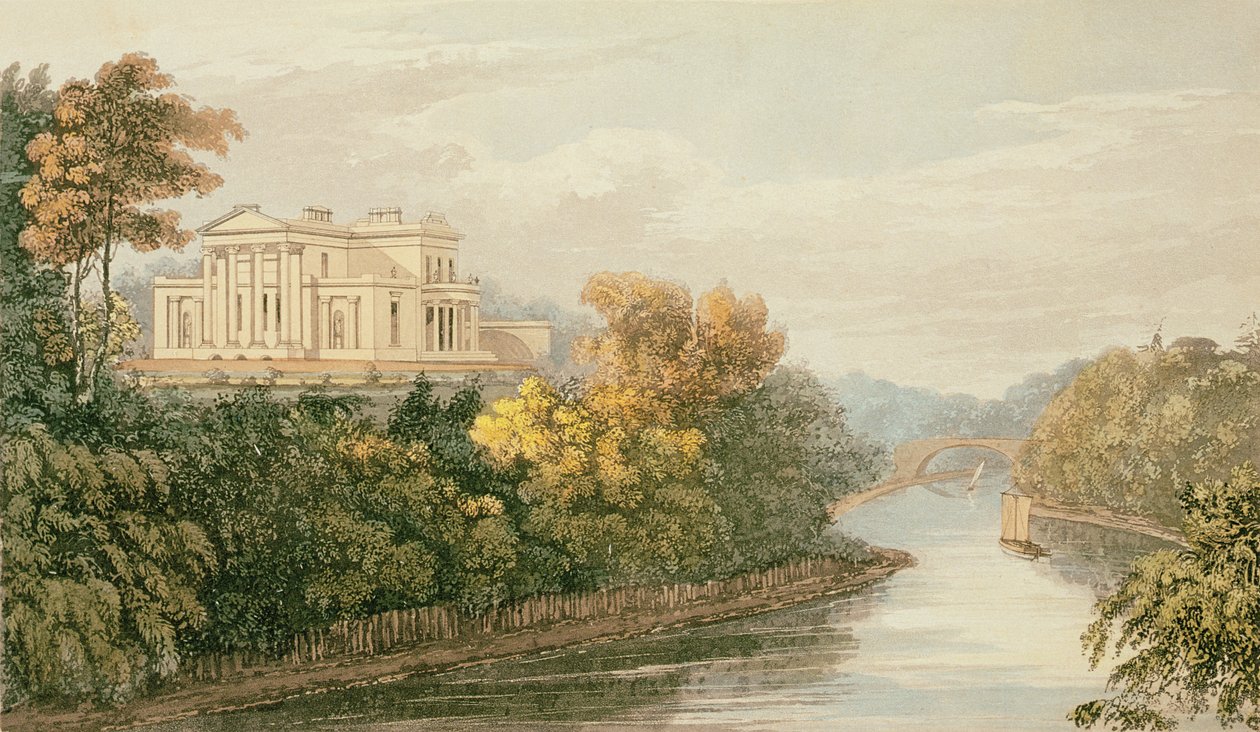 La residenza di G.B. Greenough Esq., Regents Park, da Ackermanns Repository of Arts, pubblicato c.1826 da English School
