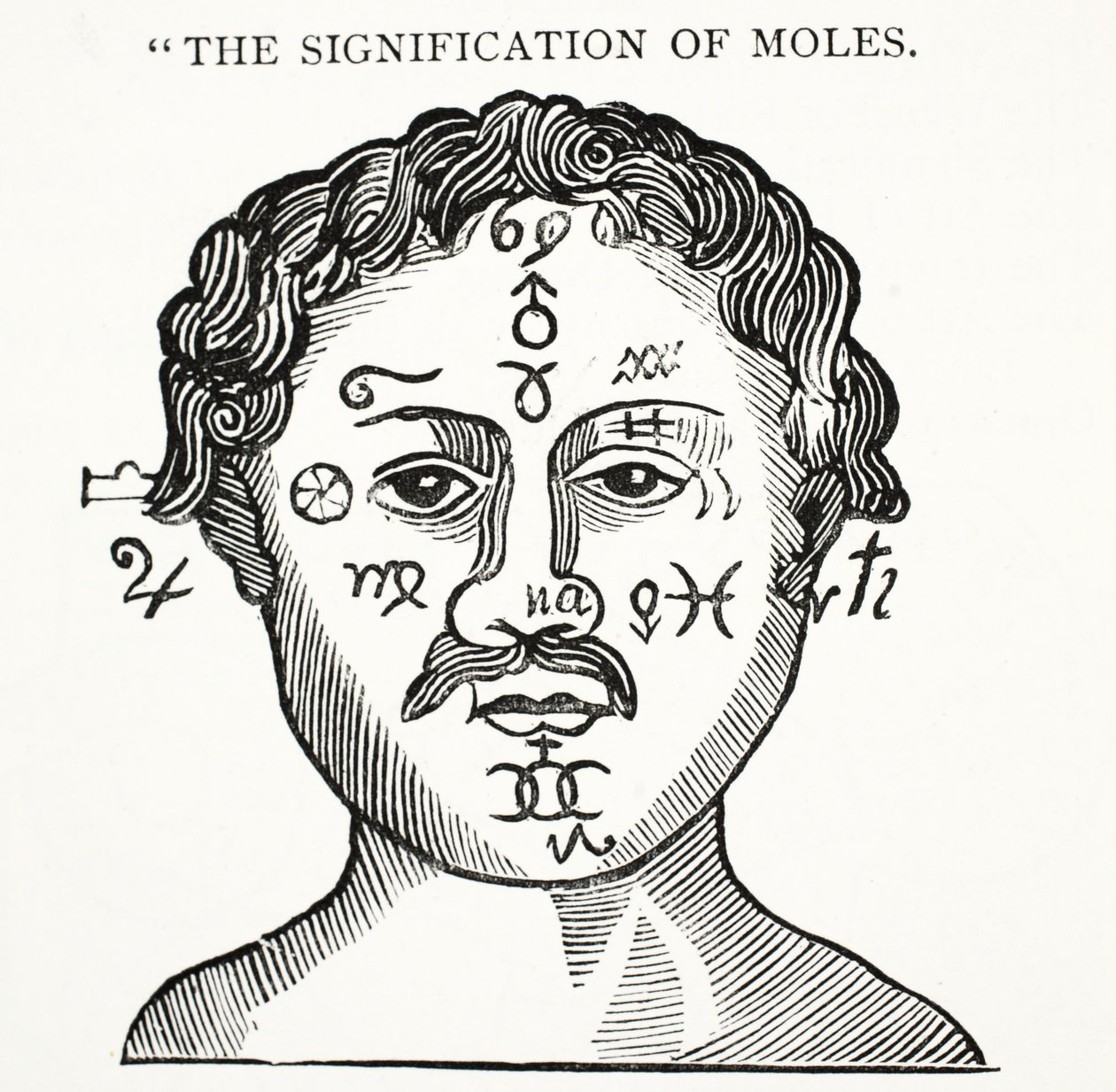 Il Significato dei Nei, illustrazione da Chap-books of the Eighteenth Century di John Ashton, pub. 1882 da English School