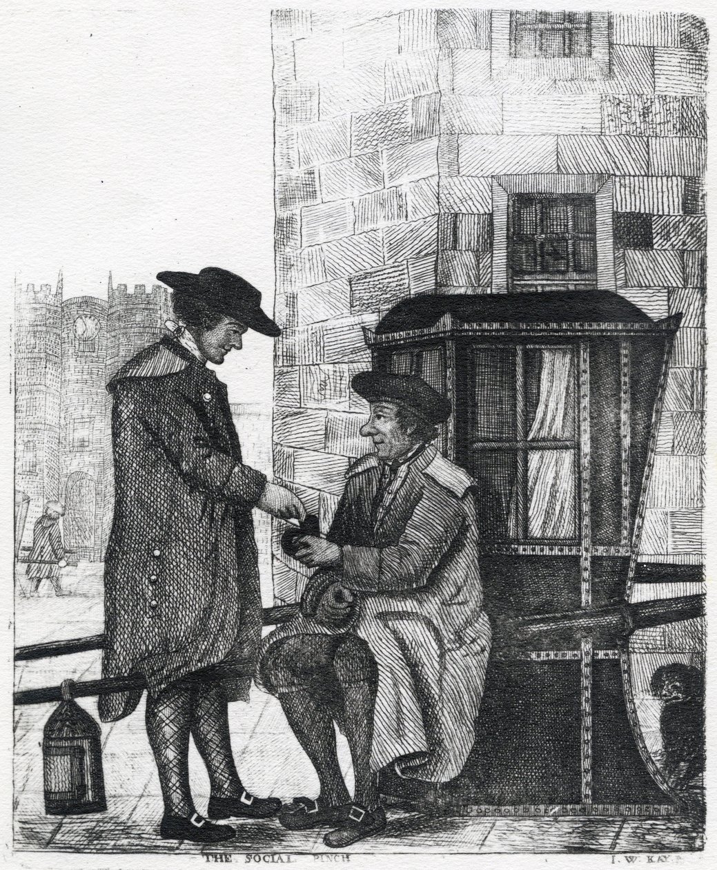 Il pizzico sociale, stampa di William Kay, 1784-1813 da English School