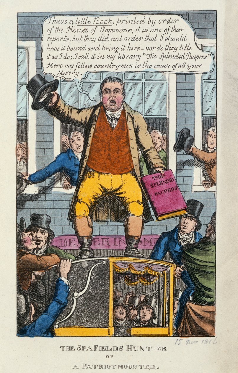 La caccia di Spa Fields o un patriota a cavallo, 1816 da English School