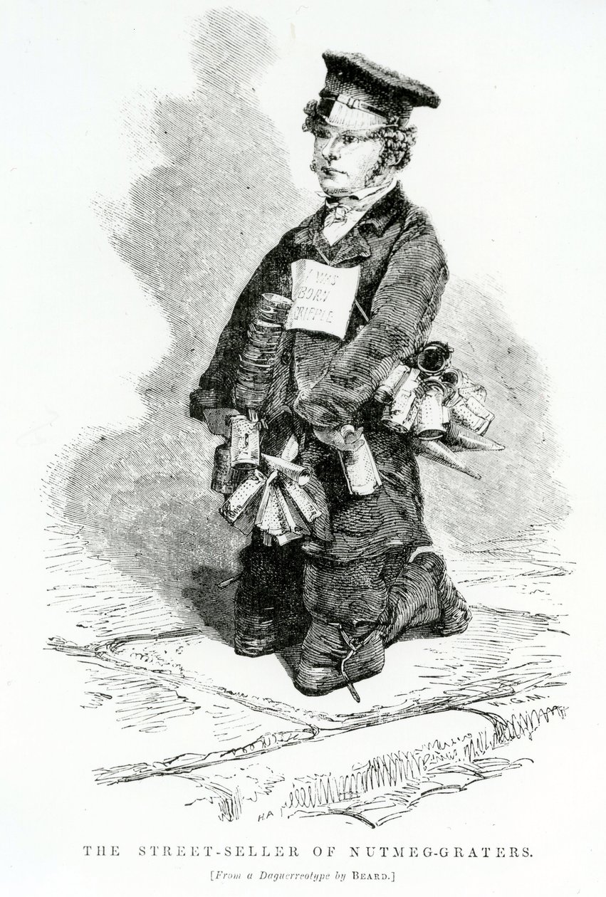 Il venditore ambulante di grattugie per noce moscata, c.1840 da English School