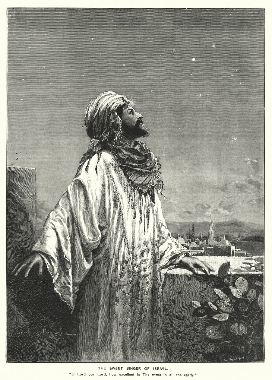 Il dolce cantore di Israele (incisione) da English School